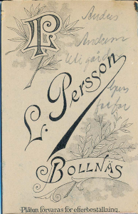 L. Persson visitkort Bollnäs, bak (P201_0001R).