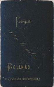 John Wigstén visitkort Typ 1, baksida, privat.