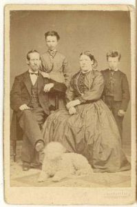 P. J. Forssbäck visitkort Stråtjära, fram (privat).