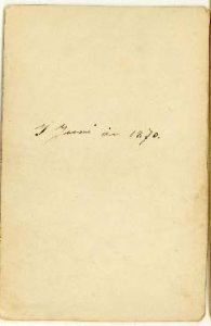 P. J. Forssbäck visitkort Stråtjära, bak (privat).